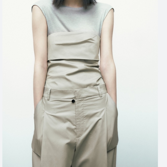 ZARA Full Lenght Wide Pocket Pants Size M - Picture 9 of 13